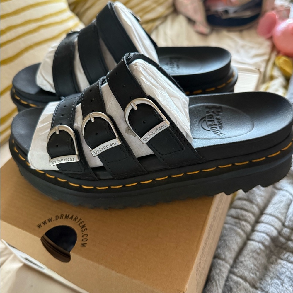 Gently worn Dr. Martens Black Sandals leather